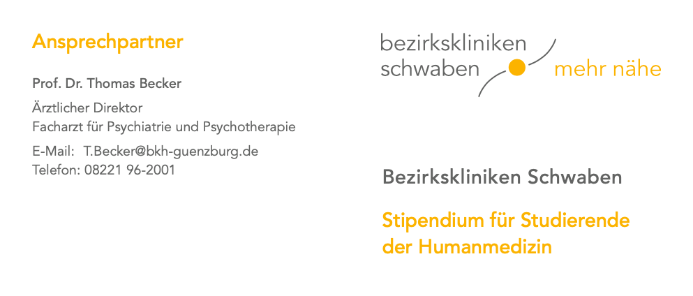 Read more about the article Stipendium für Studierende der Humanmedizin an den Bezirkskliniken Schwaben