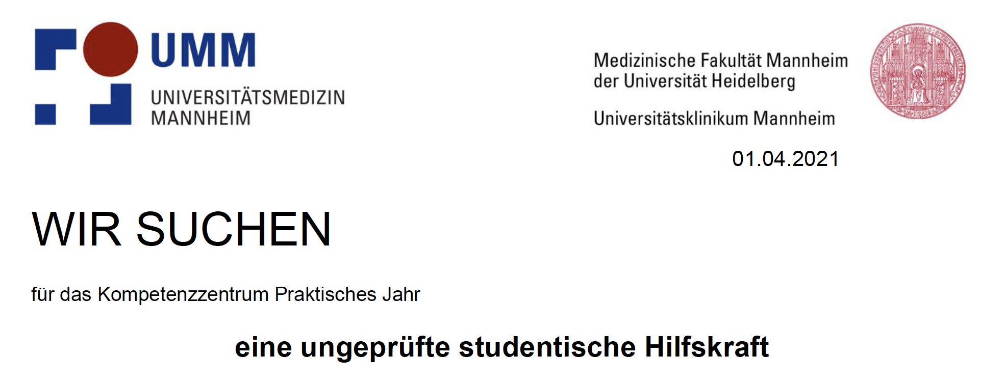 Du betrachtest gerade Das Kompetenzzentrum PJ sucht eine ungeprüfte studentische Hilfskraft