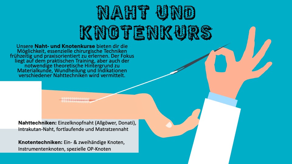 Naht und knotenkurs
