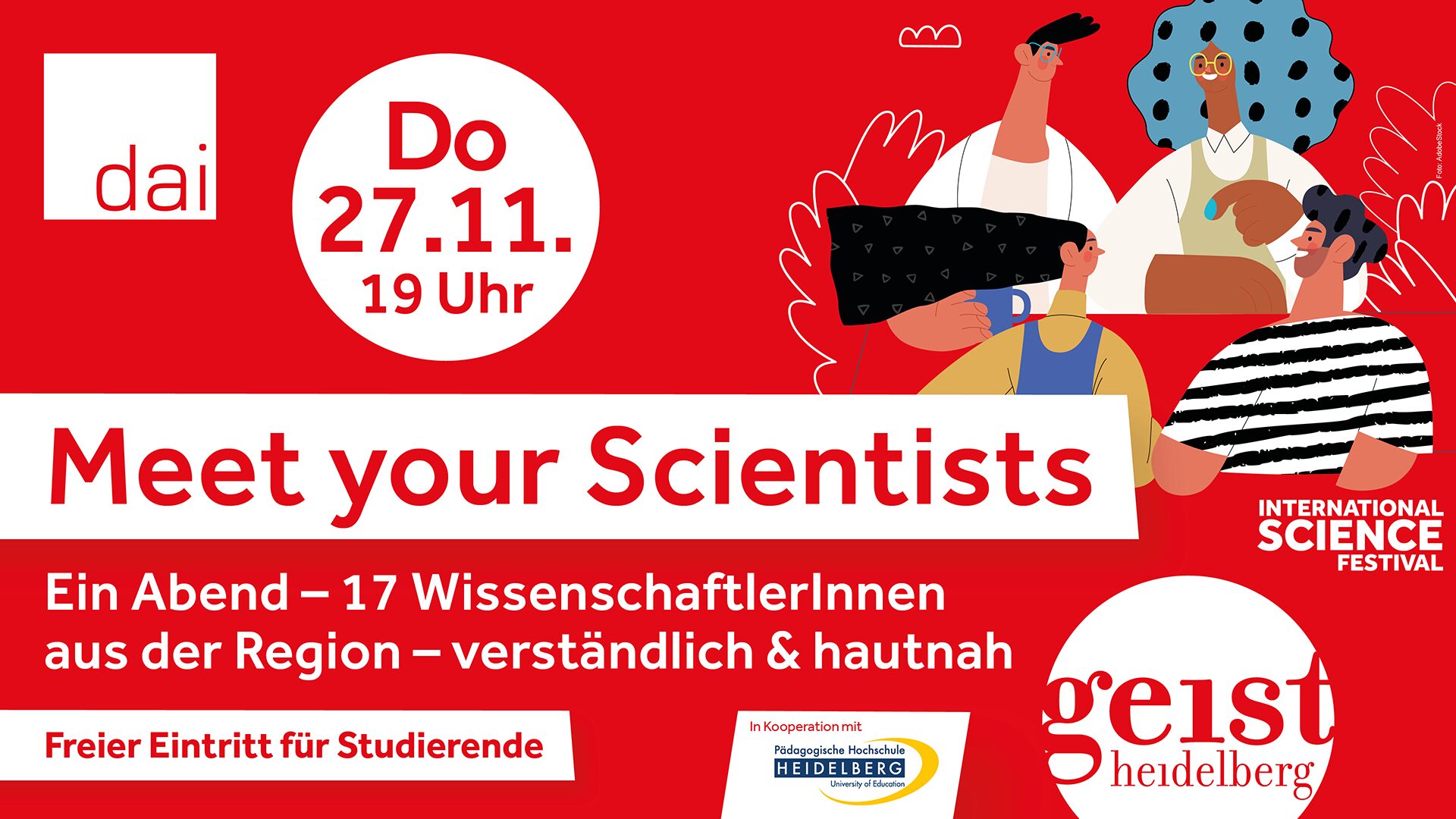 Du betrachtest gerade Kostenloser Eintritt für Studierende bei #MeetyourScientists // DO., 27.11., 19 Uhr