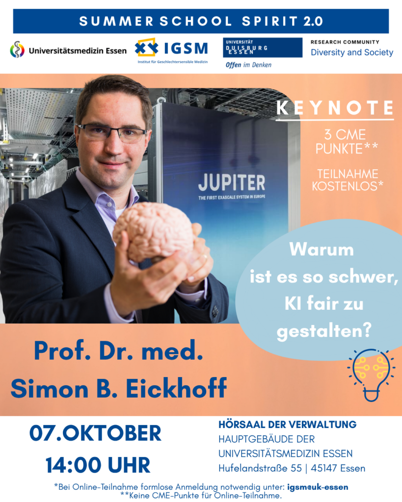 Vortrag Prof. Simon Eickhoff Warum ist es so schwer, KI fair zu gestalten